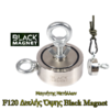 Μαγνήτης Μετάλλων F120 Διπλής Όψης Black Magnet
