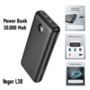 Power Bank Veger L30 -30.000 Mah